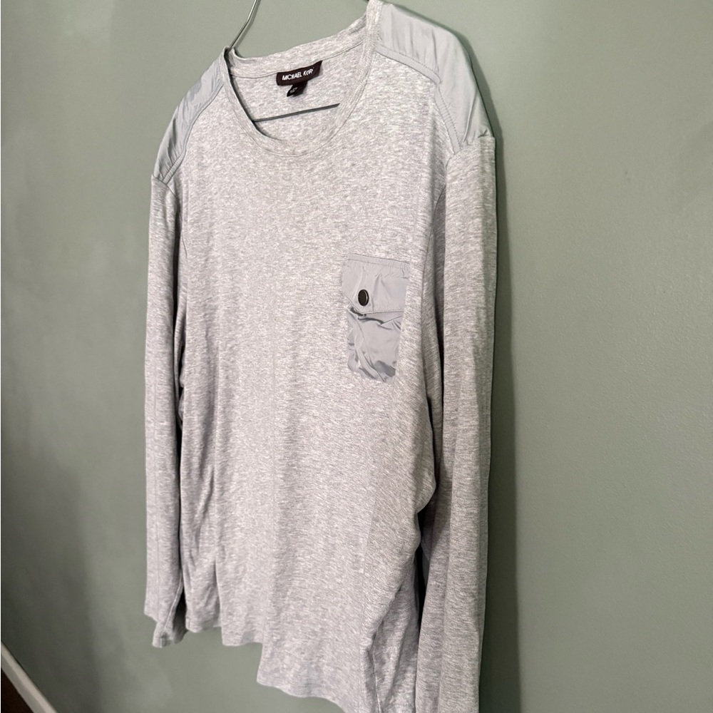 Michael Kors Light Gray Long Sleeve Tee, XXL